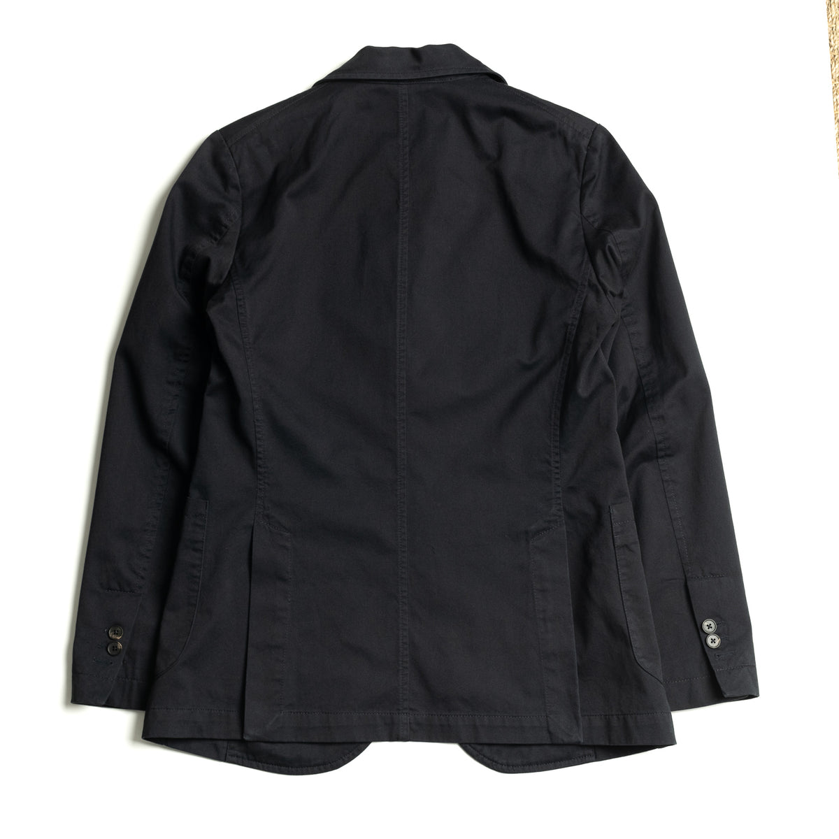 Navy Washed Cotton Barbon Jacket