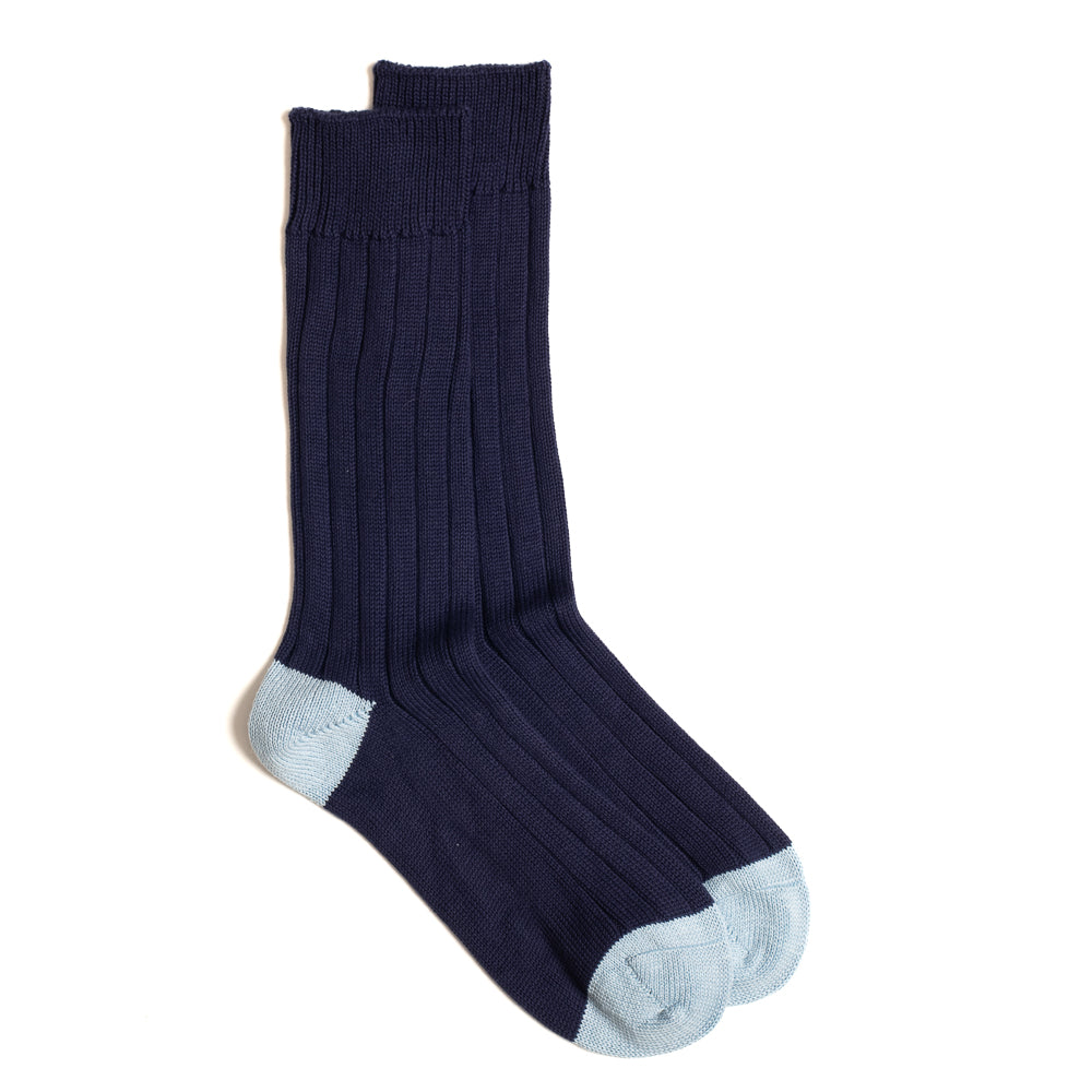 Navy & Sky Cotton Heel & Toe Socks