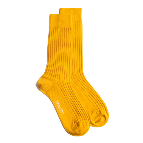 Mustard Fine Wool Socks