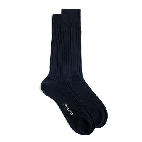 Dark Navy Fine Wool Socks
