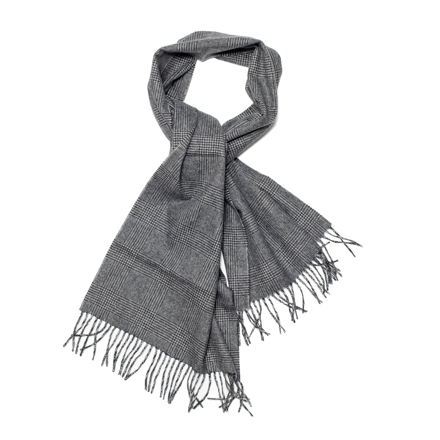 Unisex Soft Plaid Scarf - Gray, Black, White & Red Stripes - Cashmere Feel (100% Acrylic)