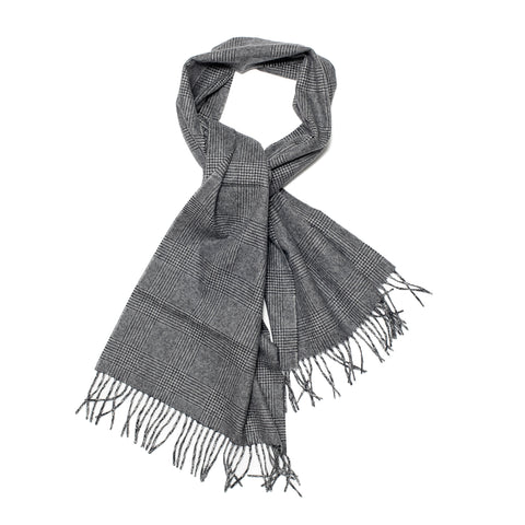 Grey Glen Plaid Cashmere Scarf
