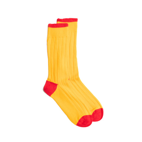 Yellow & Red Cotton Heel & Toe Socks
