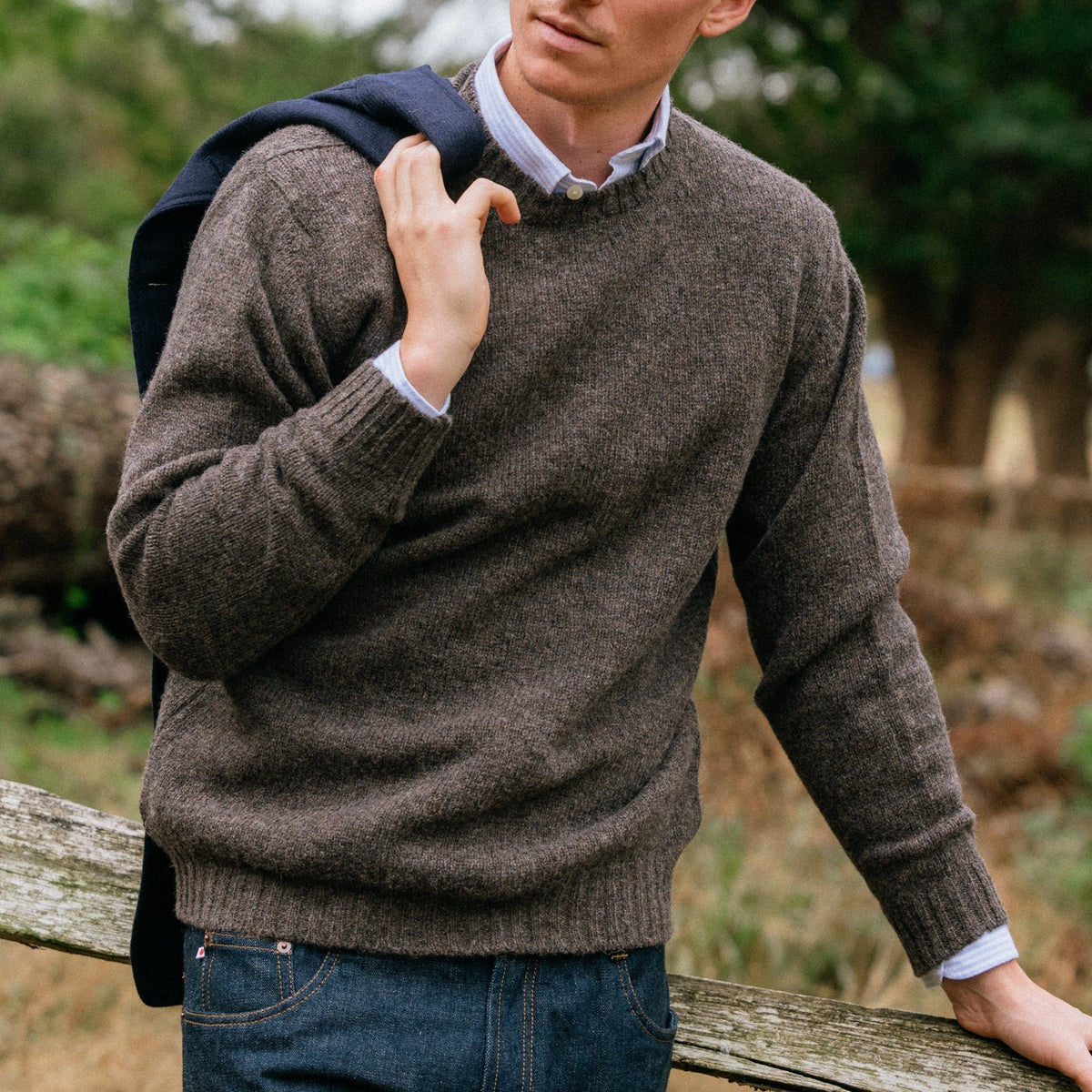 Bark Shetland Lambswool Crew Neck