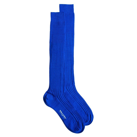 Royal Blue Long Fine Wool Socks