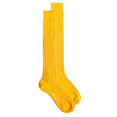 Mustard Long Fine Wool Socks