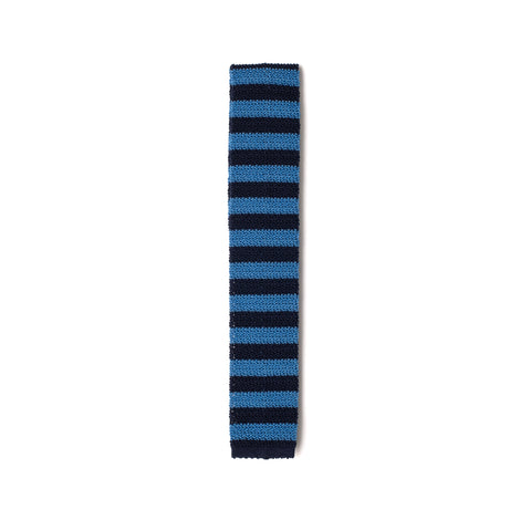 Blue / Navy Two Stripe Silk Knitted Tie