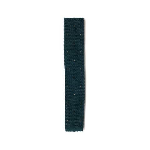 Bottle Green & Lime Spot Knitted Tie