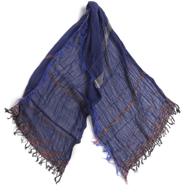 Cobalt Crimson Stripe Tamaki Niime Cotton Roots Shawl – William