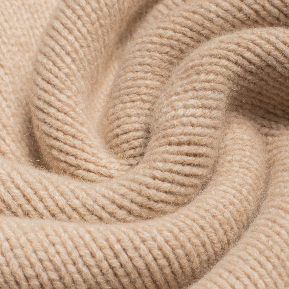 Oatmeal Wool Cashmere Roll Neck