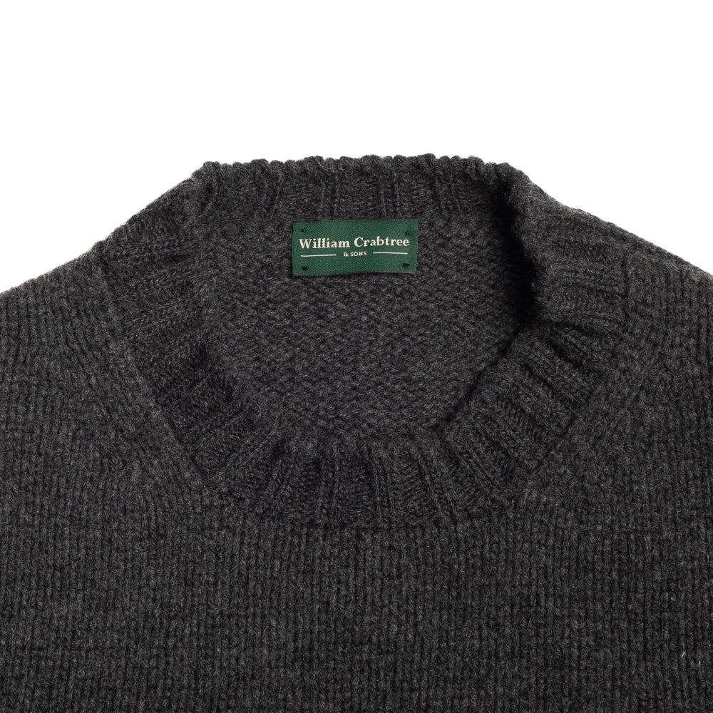 Charcoal Wool Cashmere Crew Neck