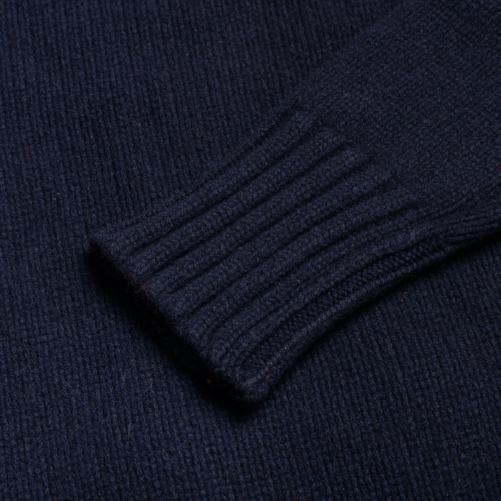 Navy Wool Cashmere Crew Neck