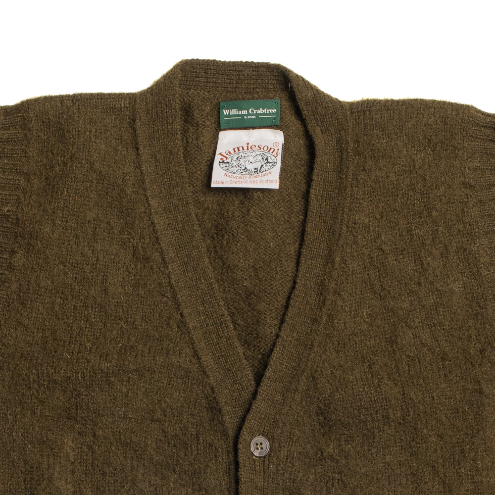Olive Brushed Shetland Waistcoat