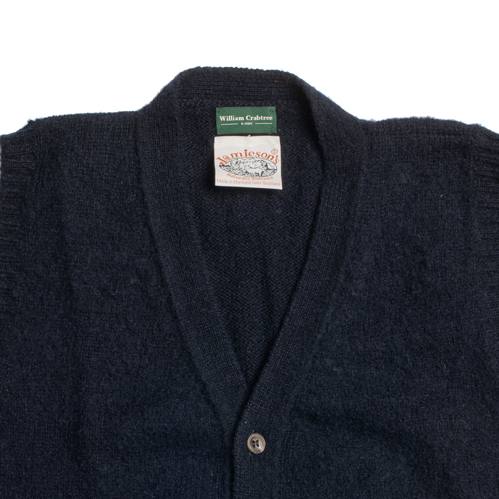 Navy Brushed Shetland Waistcoat