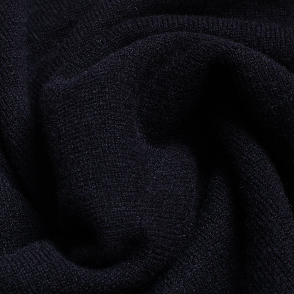 Navy 2 Ply Lambswool Crew Neck Jumper