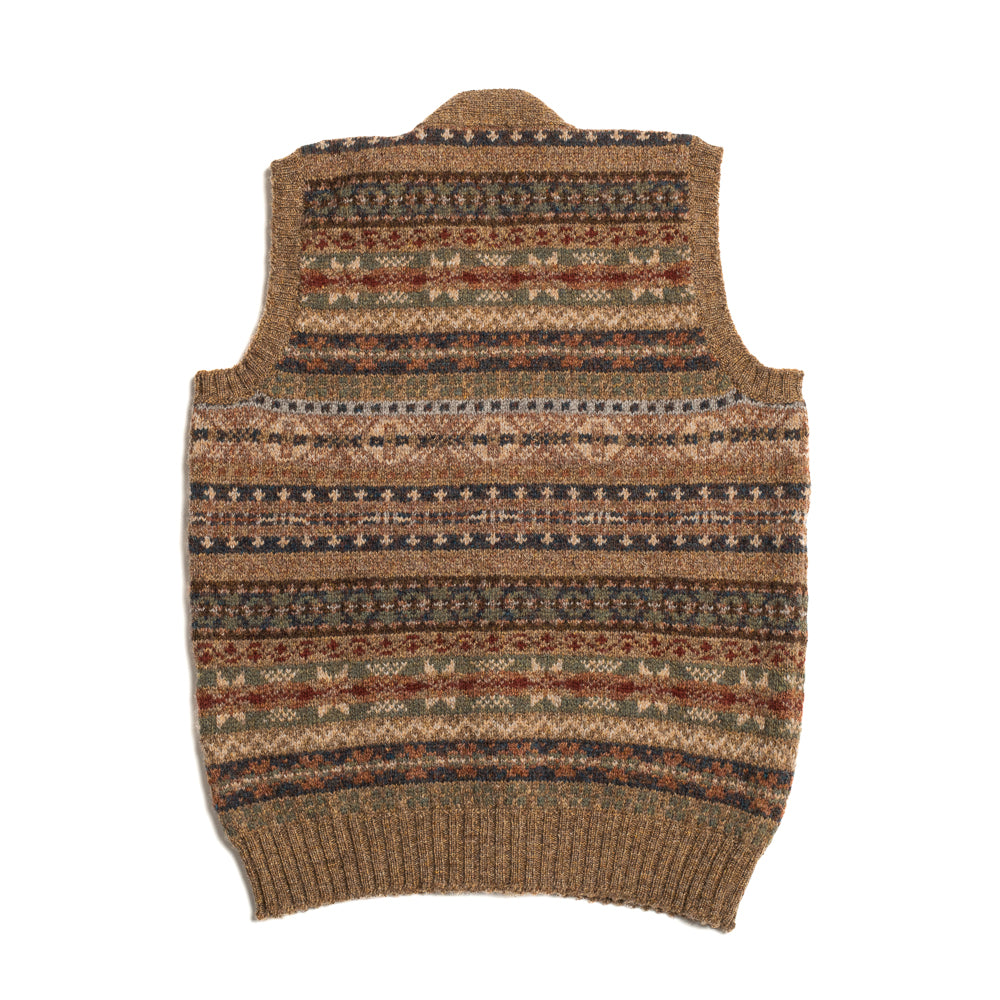 Fawn Trim Fairisle Waistcoat