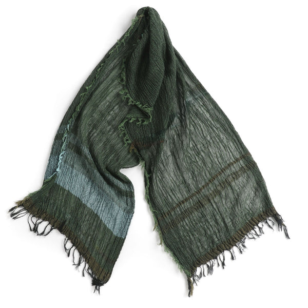 tamakiniime Only one shawl 【big】 green Forest Green Tamaki Niime Cotton Roots Shawl – William