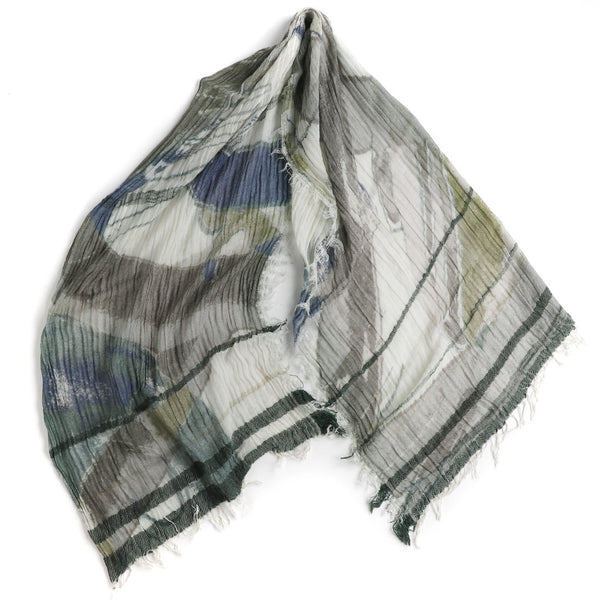 新品　tamaki niime roots shawl SQUARE Forest Moss Print Tamaki Niime Cotton Roots Shawl.jpeg – William