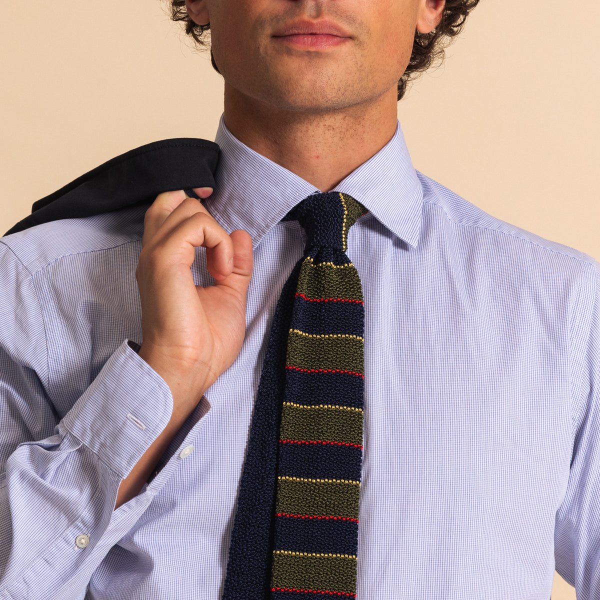Graph Check Poplin Semi-spread Collar Shirt
