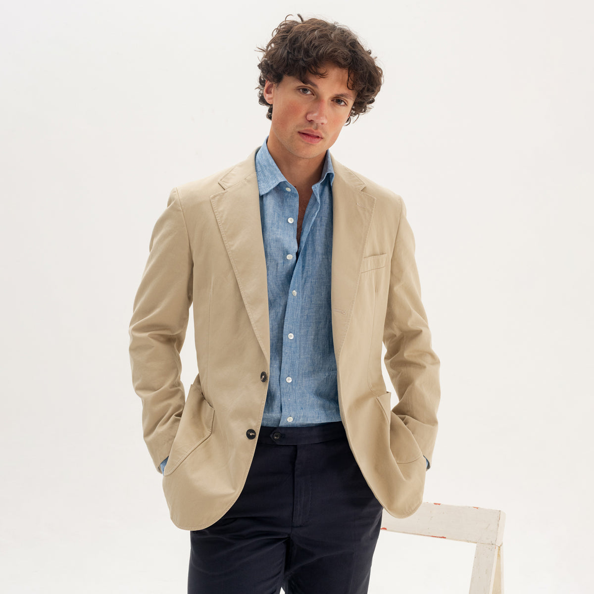 Khaki Washed Cotton Barbon Jacket
