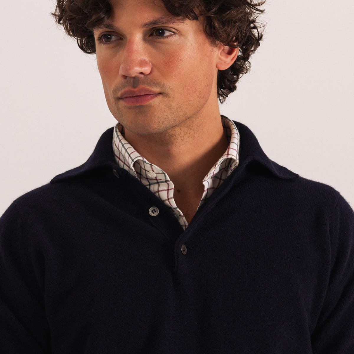 Navy 2 Ply Lambswool Sportshirt