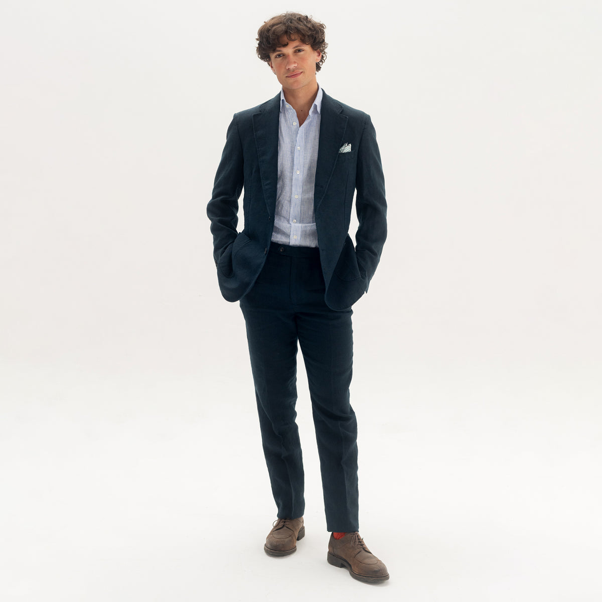 Navy Washed Linen Jacket