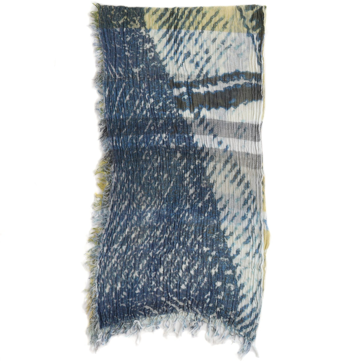 Blue/Beige Print Tamaki Niime Cotton Roots Shawl