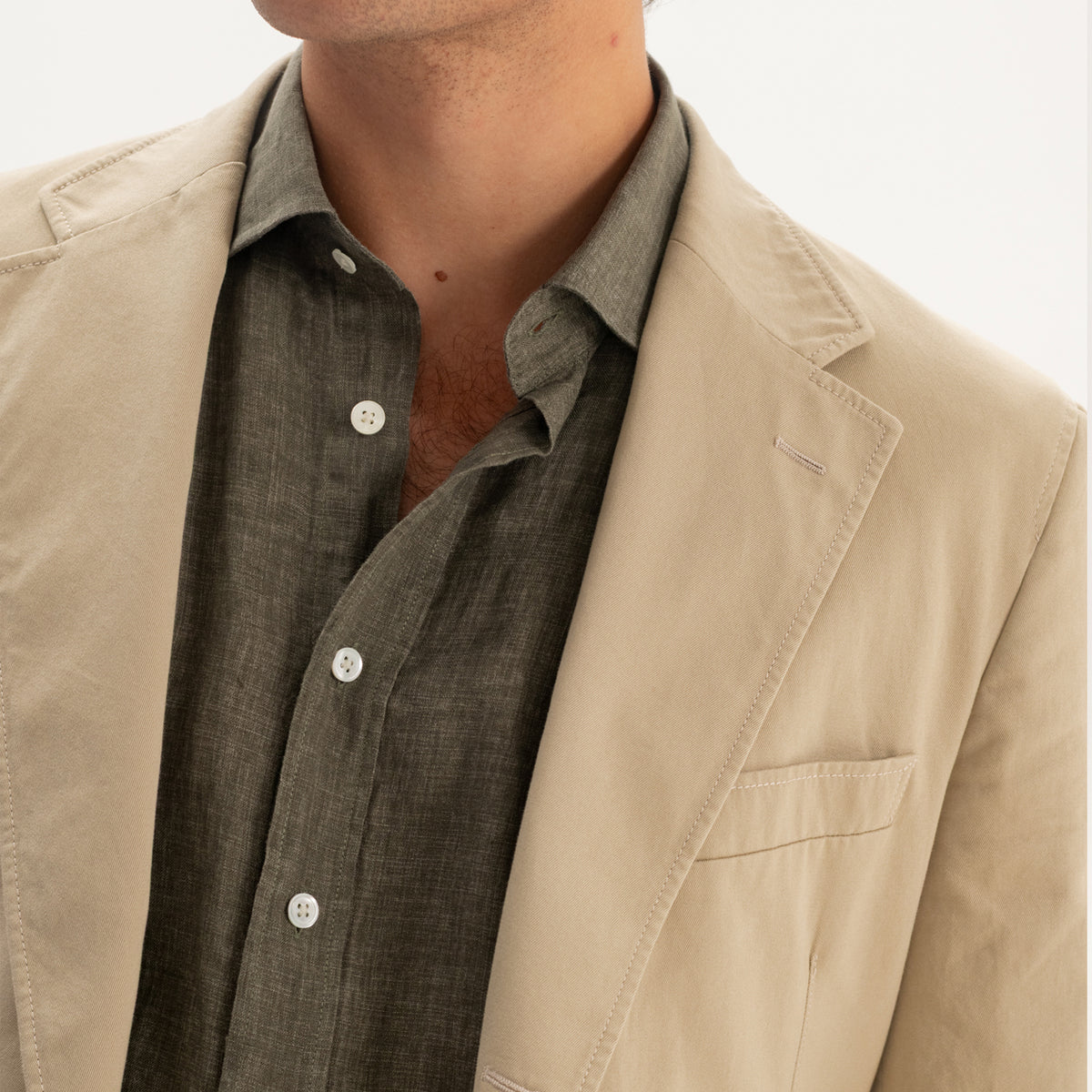 Olive Green Linen Shirt