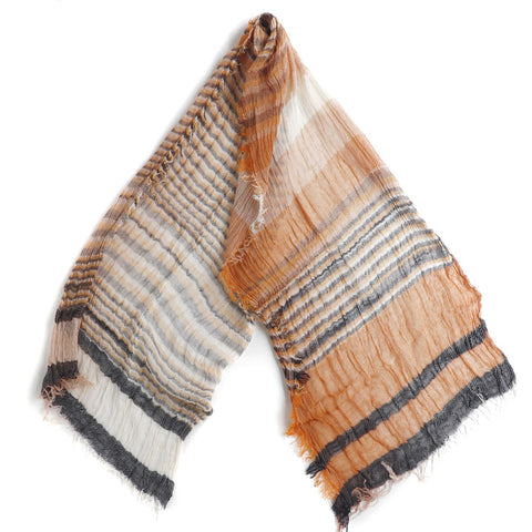 Orange Stripe Mix Tamaki Niime Cotton Roots Shawl