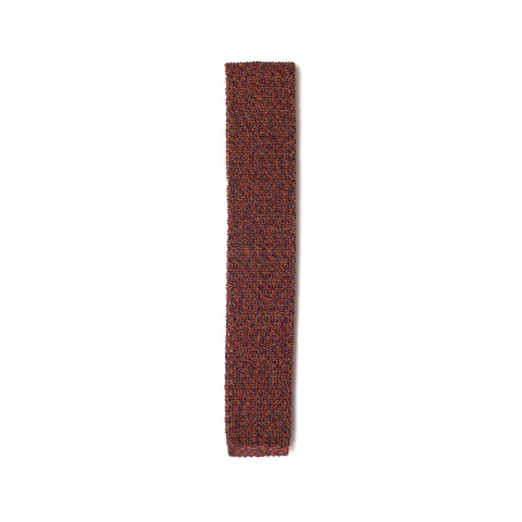 Orange / Multi Melange Mix Silk Knitted Tie