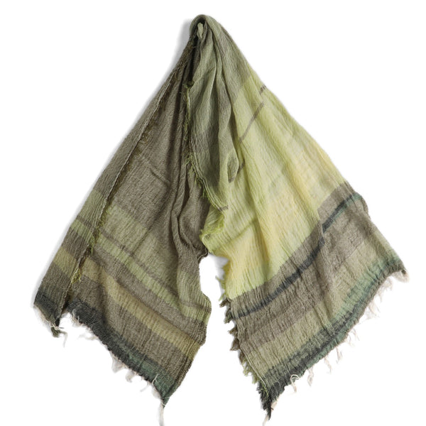 Pale Lime Moss Mix Tamaki Niime Cotton Roots Shawl – William