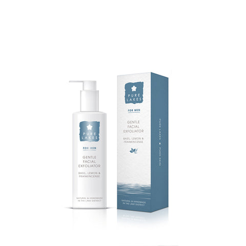 Pure Lakes Men's Gentle Facial Exfoliator - Basil, Lemon & Frankincense