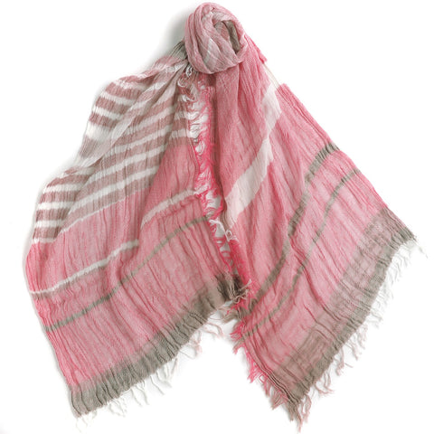 Raspberry Pink Mix Tamaki Niime Cotton Roots Shawl