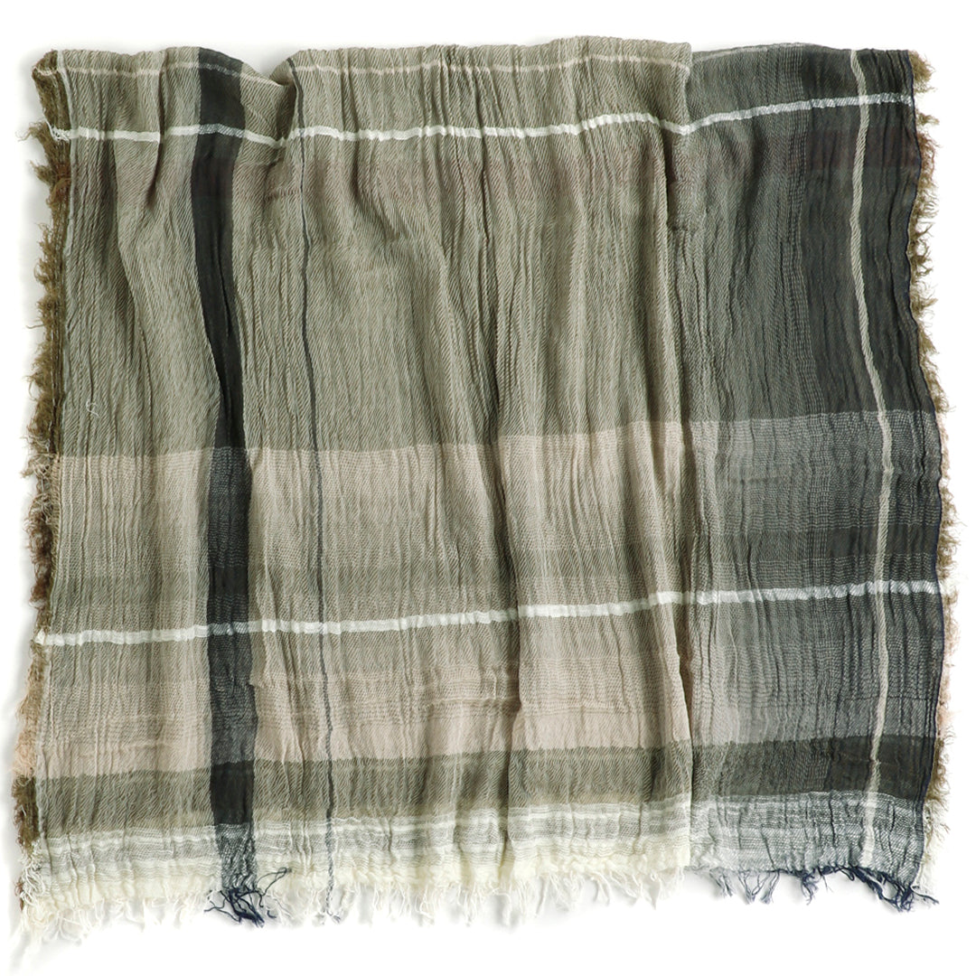 Sand and Green Basic Tamaki Niime Cotton Roots Shawl