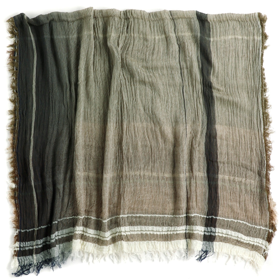 Sand and Green Basic Tamaki Niime Cotton Roots Shawl