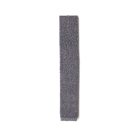 Silver / Blue Multi Melange Mix Silk Knitted Tie
