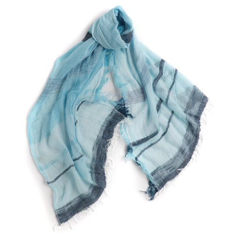 Sky Blue Mix Tamaki Niime Cotton Roots Shawl