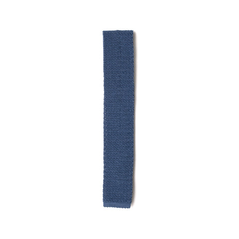 Steel Blue Silk Knitted Tie