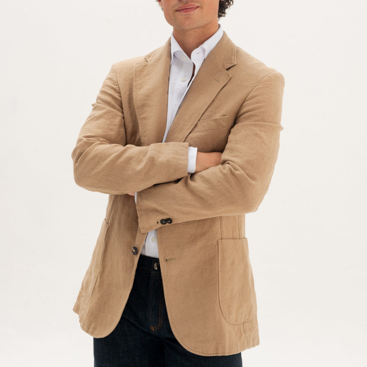 Taupe Washed Linen Jacket
