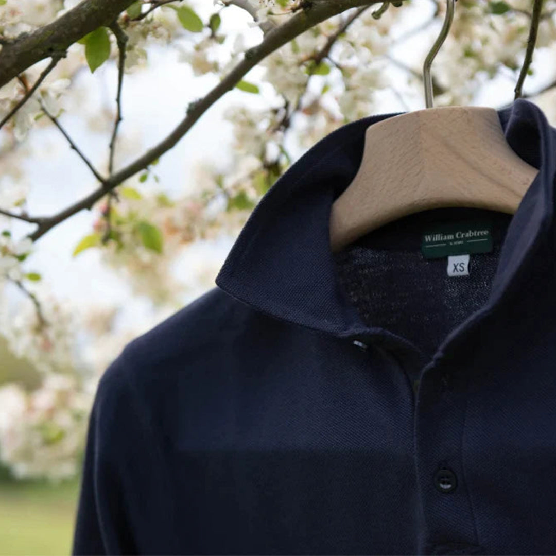 Navy Long Sleeved Polo Shirt