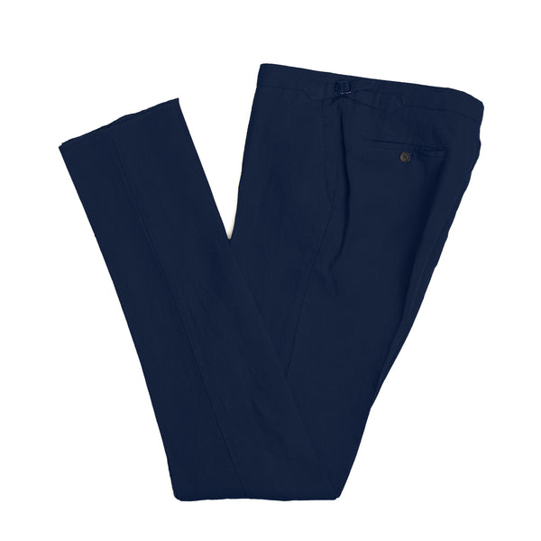 美品William Oweson Forlag LINEN TROUSERS 2 Navy Washed Linen Trousers – William Crabtree & Sons