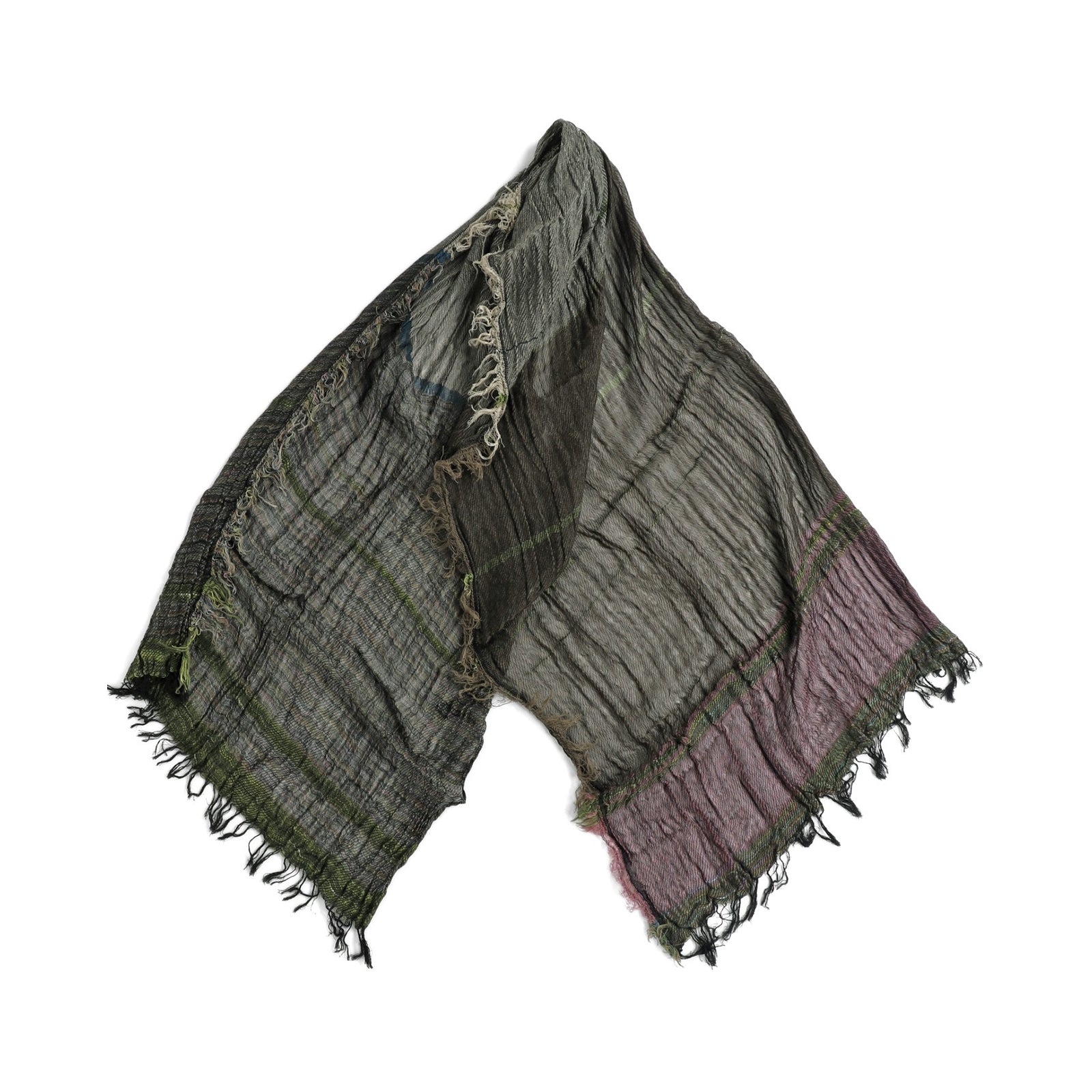 tamakiniime Only one shawl 【big】 green Forest Green Tamaki Niime Cotton Roots Shawl – William