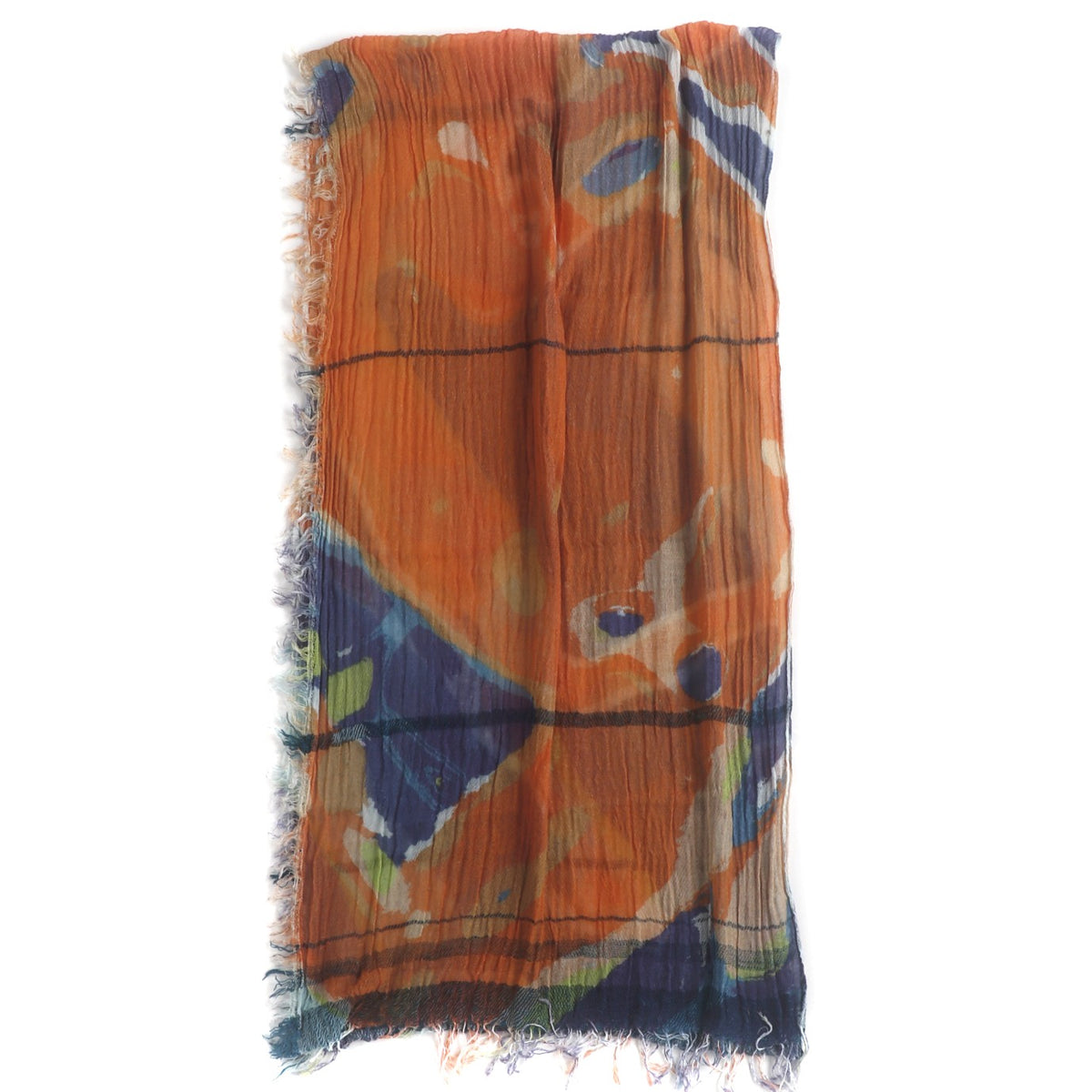 Abstract Print Tamaki Niime Cotton Roots Shawl