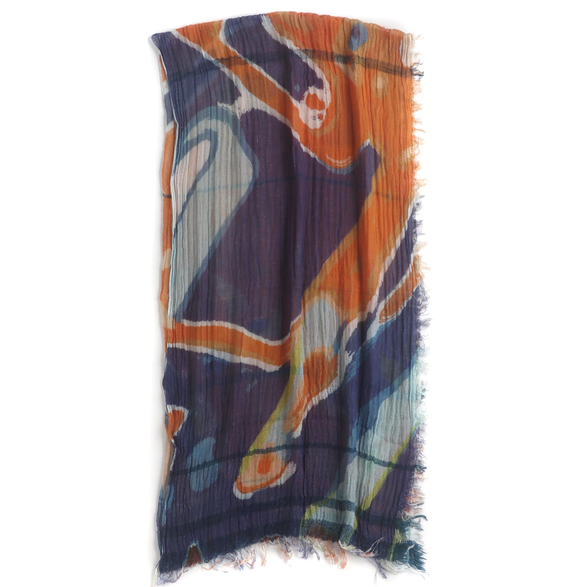 Abstract Print Tamaki Niime Cotton Roots Shawl