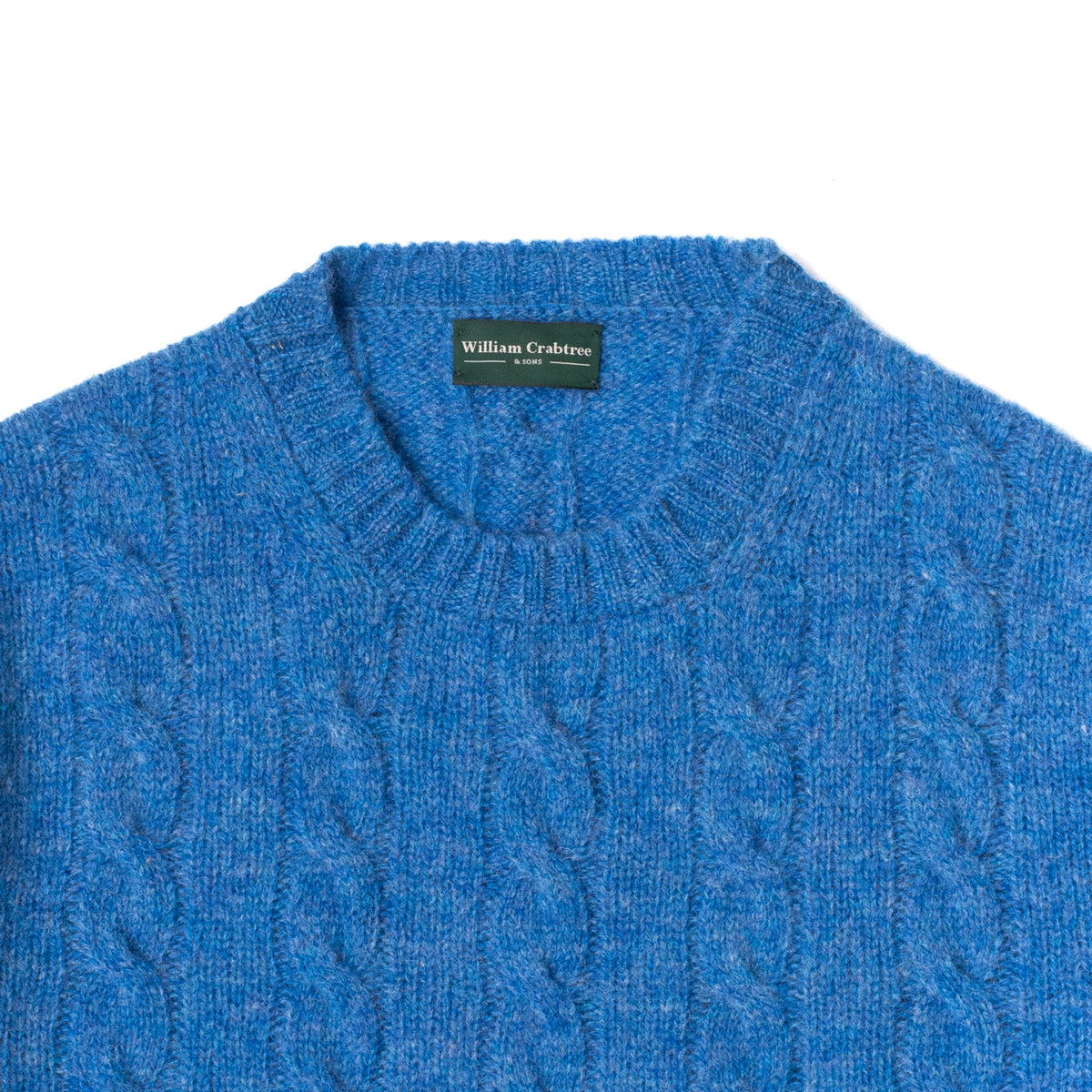 Aegean Blue Cable Shetland Knit Jumper