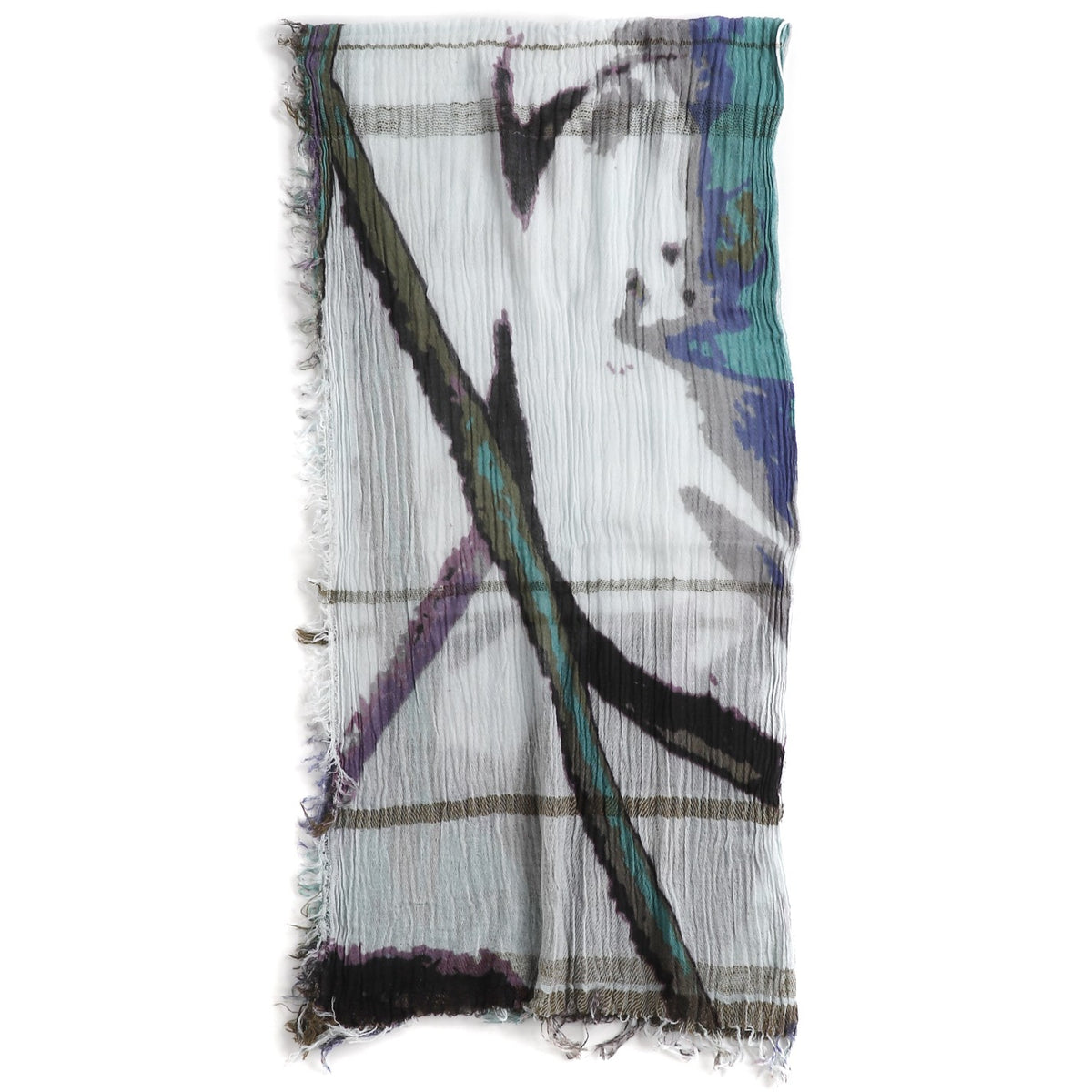 Black/White Abstract Print Tamaki Niime Cotton Roots Shawl
