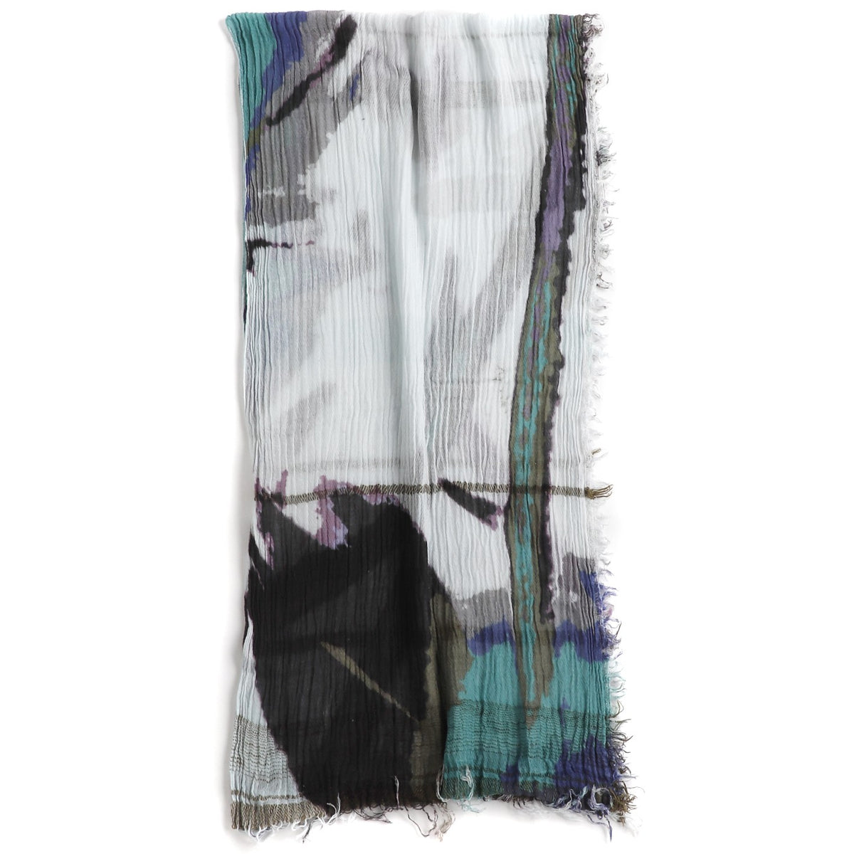 Black/White Abstract Print Tamaki Niime Cotton Roots Shawl