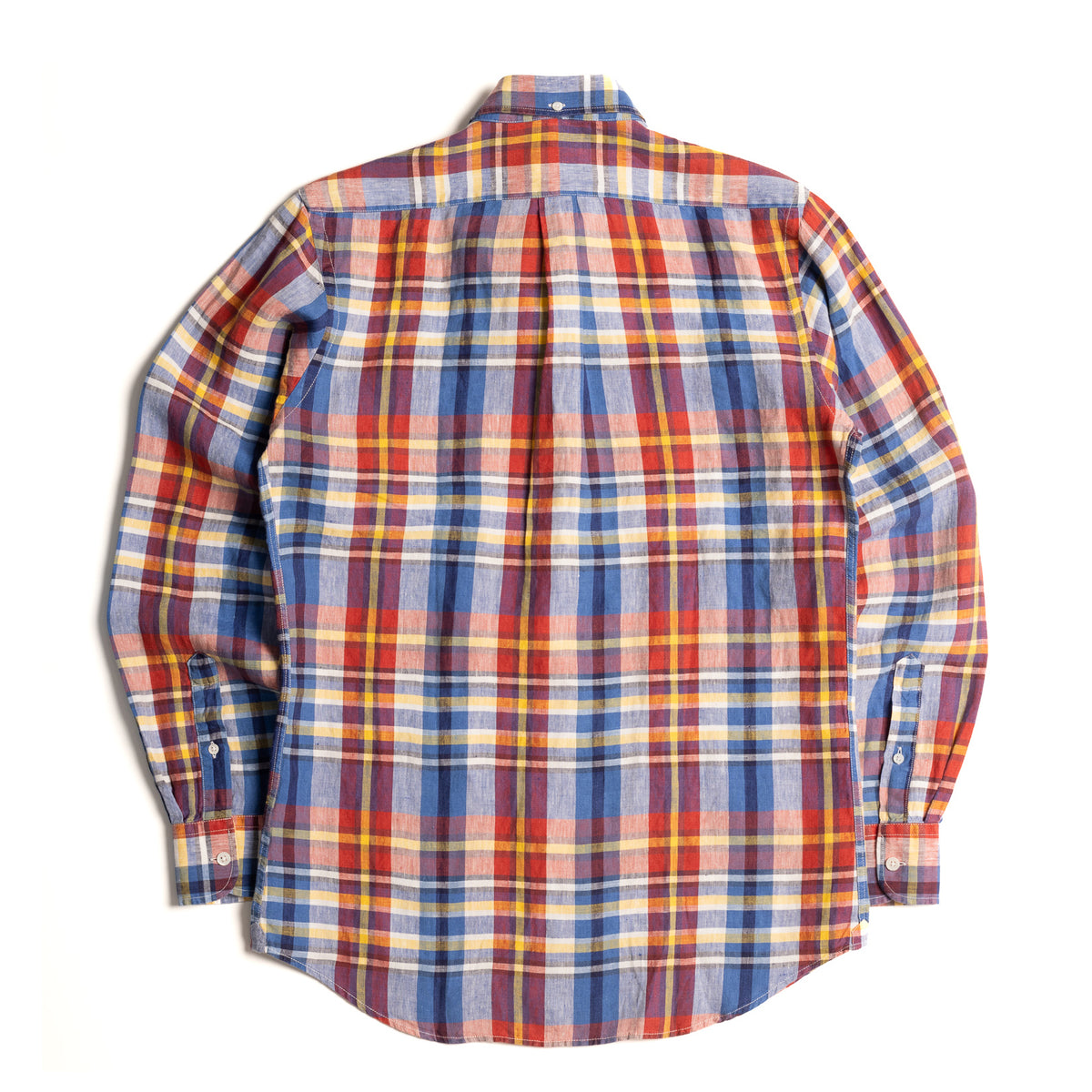 Blue Madras Check Linen Shirt