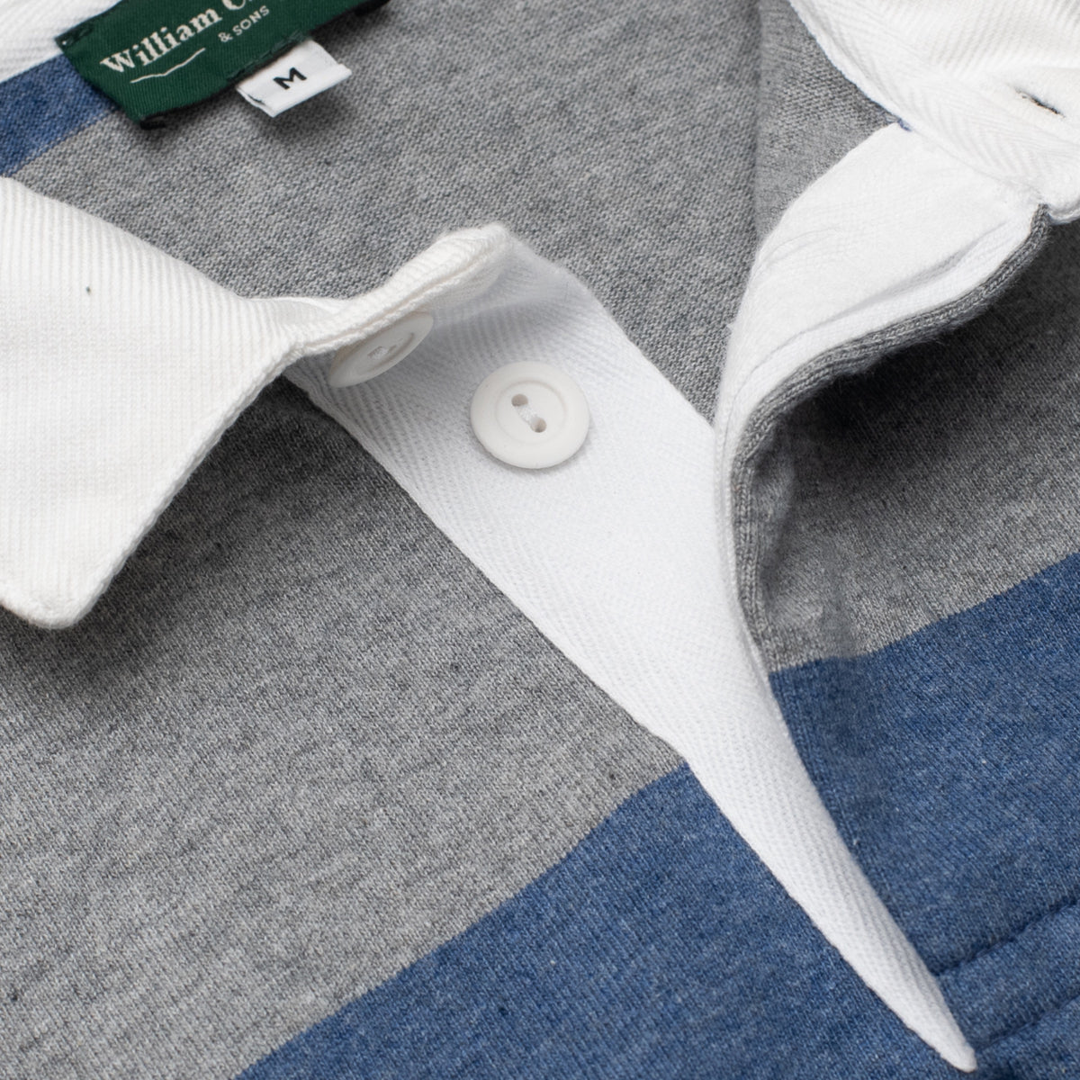 Blue/Ash Melange Striped Rugby Shirt
