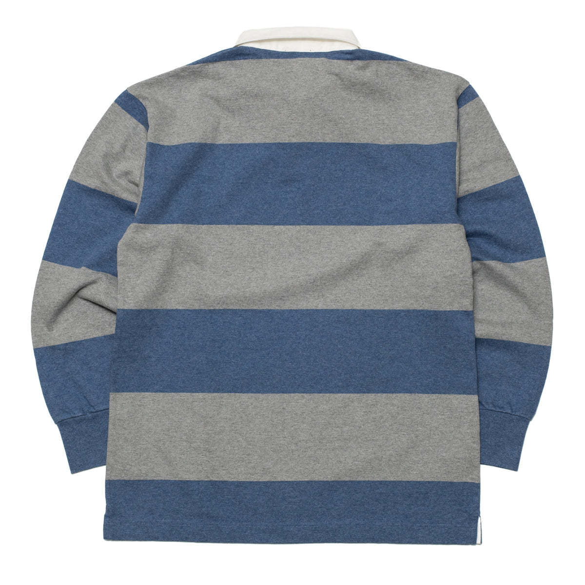 Blue/Ash Melange Striped Rugby Shirt